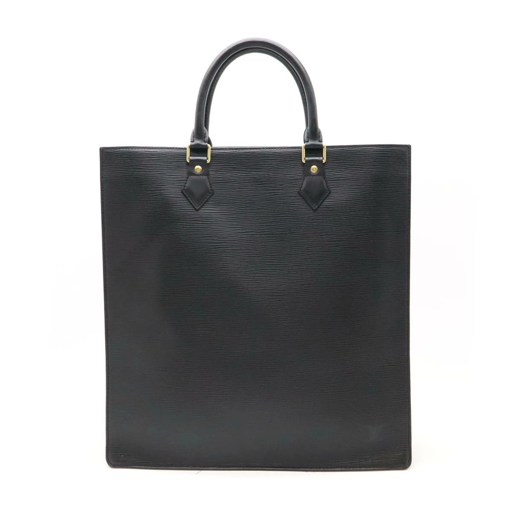 LOUIS VUITTON Epi Sac Plat Tote Bag Handbag Business Square Noir Black